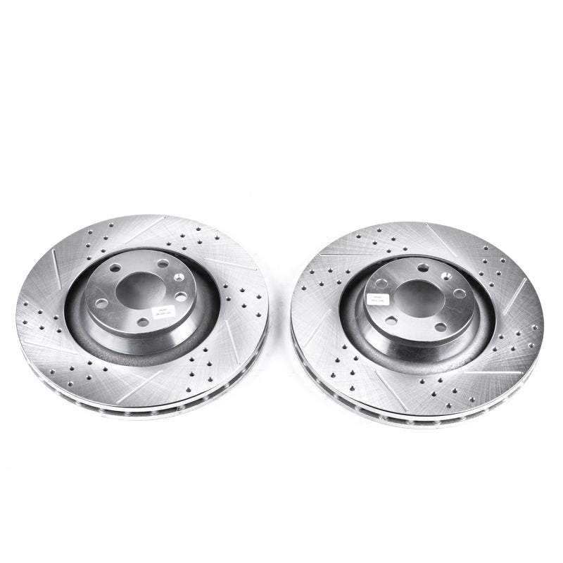 Power Stop 05-11 Audi A6 Quattro Front Evolution Drilled & Slotted Rotors - Pair Brake Rotors - Slot & Drilled PowerStop