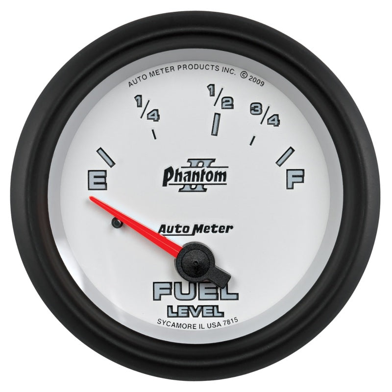Autometer Phantom II 2-5/8in / 73 Ohms Empty - 10 Ohms Full Electrical Fuel Level Gauge Gauges AutoMeter