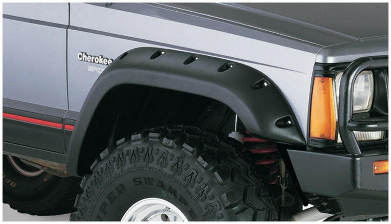 Bushwacker 84-01 Jeep Cherokee Cutout Style Flares 4pc Fits 4-Door Sport Utility Only - Black Fender Flares Bushwacker