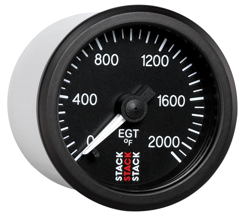 Autometer Stack 52mm 0-2000 Deg F Pro Stepper Motor Exhaust Gas Temp Gauge - Black Gauges AutoMeter