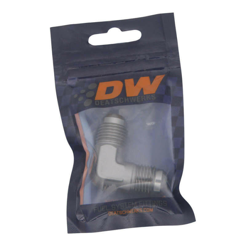 DeatschWerks 6AN Male Flare To 6AN Male Flare 90-Degree Coupler Fitting Fittings DeatschWerks
