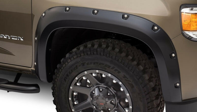 Bushwacker 15-18 GMC Canyon Pocket Style Flares 4pc 5ft Bed - Black Fender Flares Bushwacker