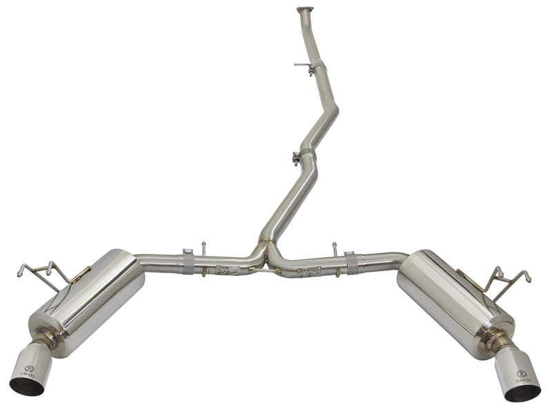 aFe POWER Takeda 16-17 Honda Civic I4-1.5L (t) 2.25-2.5in 304 SS CB Dual-Exit Exhaust Polish Tip Catback aFe