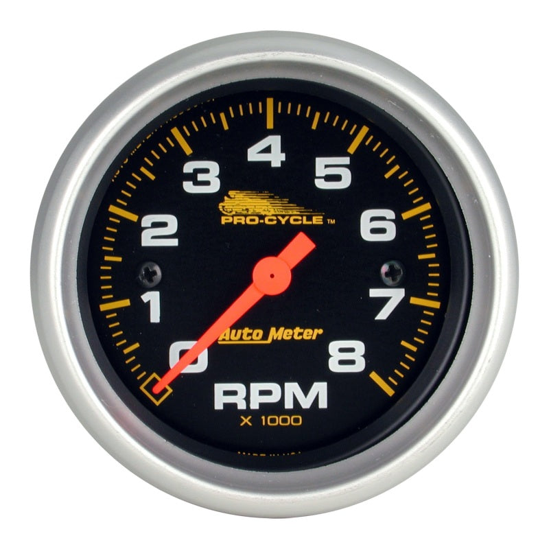 Autometer Pro-Cycle Gauge Tach 2 5/8in 8K Rpm 2&4 Cylinder Black Gauges AutoMeter