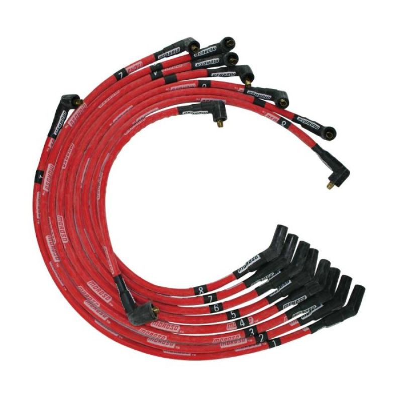Moroso Ford 351C/390/429/460 Sleeved Non-HEI 135 Boots Ultra Spark Plug Wire Set - Red Spark Plug Wire Sets Moroso