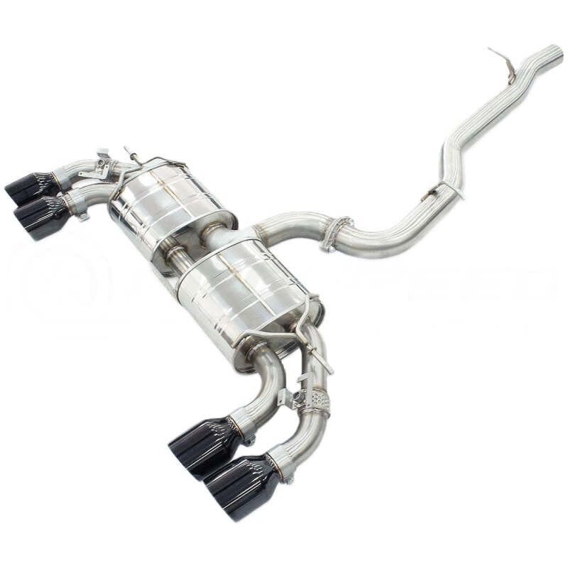 Invidia 2022+ Volkswagen Golf R MK8 76mm R400 Valved Cat Back Exhaust Straight Cut Black Tips Catback Invidia