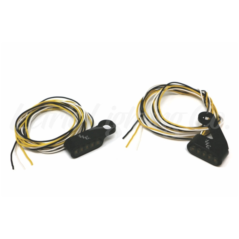 Letric Lighting Black Mini Mirror Mounted Front LED Turn Signals - Black Light Accessories and Wiring Letric Lighting
