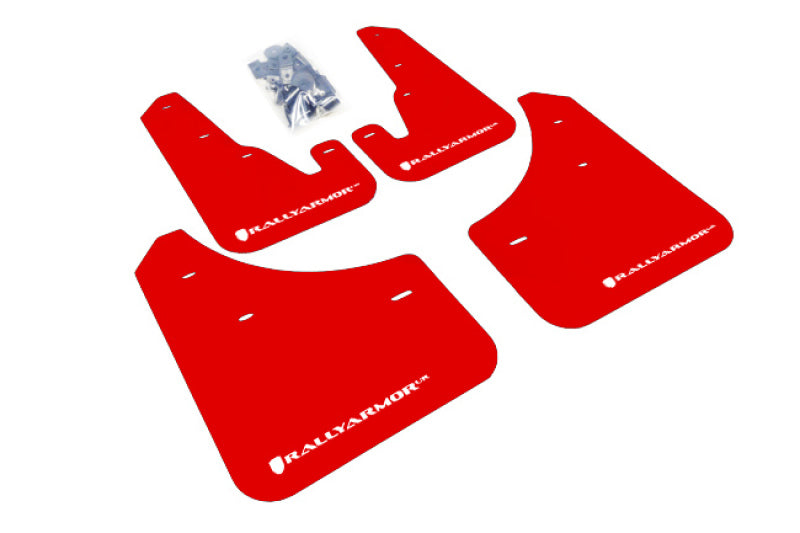 Rally Armor 04-09 Mazda3/Speed3 Red UR Mud Flap w/ White Logo Mud Flaps Rally Armor