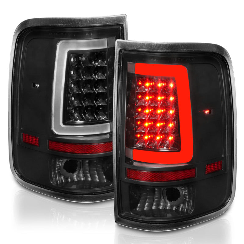 ANZO 2004-2006 Ford F-150 LED Tail Lights w/ Light Bar Black Housing Clear Lens Tail Lights ANZO