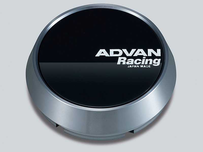 Advan 73mm Middle Height Center Cap- Gloss Black /Hyper Ring+White Letters Wheel Center Caps Advan