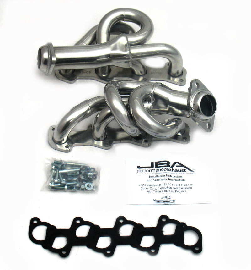JBA 97-03 Ford F-150 4.6L 2V 1-1/2in Primary Silver Ctd Cat4Ward Header Headers & Manifolds JBA