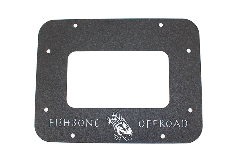 Fishbone Offroad 07-18 Jeep Wrangler JK Aluminum Tailgate Plate - Black Textured Powercoat Tailgate Accessories Fishbone Offroad