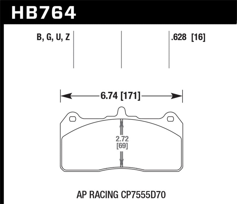 Hawk AP Racing Caliper w/ 36mm Rotor HPS 5.0 Performance Street Brake Pads Brake Pads - Performance Hawk Performance