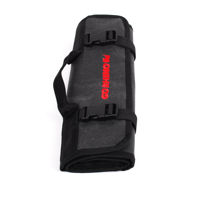 Go Rhino XVenture Gear Tool Wrench Roll - Large (4x4in. Closed) 12oz Waxed Canvas - Black Cargo Boxes & Bags Go Rhino