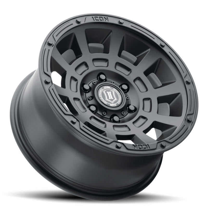 ICON Thrust 17x8.5 6x5.5 25mm Offset 5.75in BS 95.1mm Bore Satin Black Wheel Wheels - Cast ICON