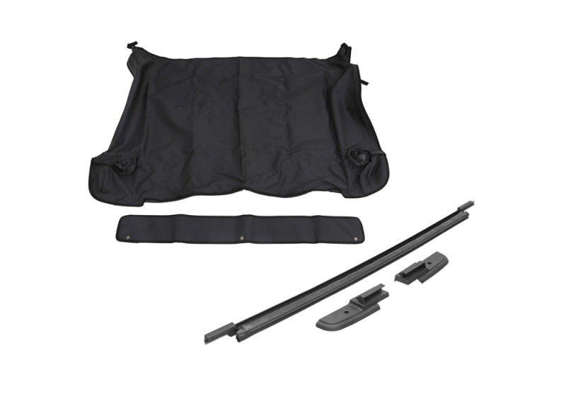 Rampage 2018-2022 Jeep Wrangler(JL) 4-Door Tonneau Cover w/ Tailgate Bar Kit - Black Diamond Soft Tops Rampage