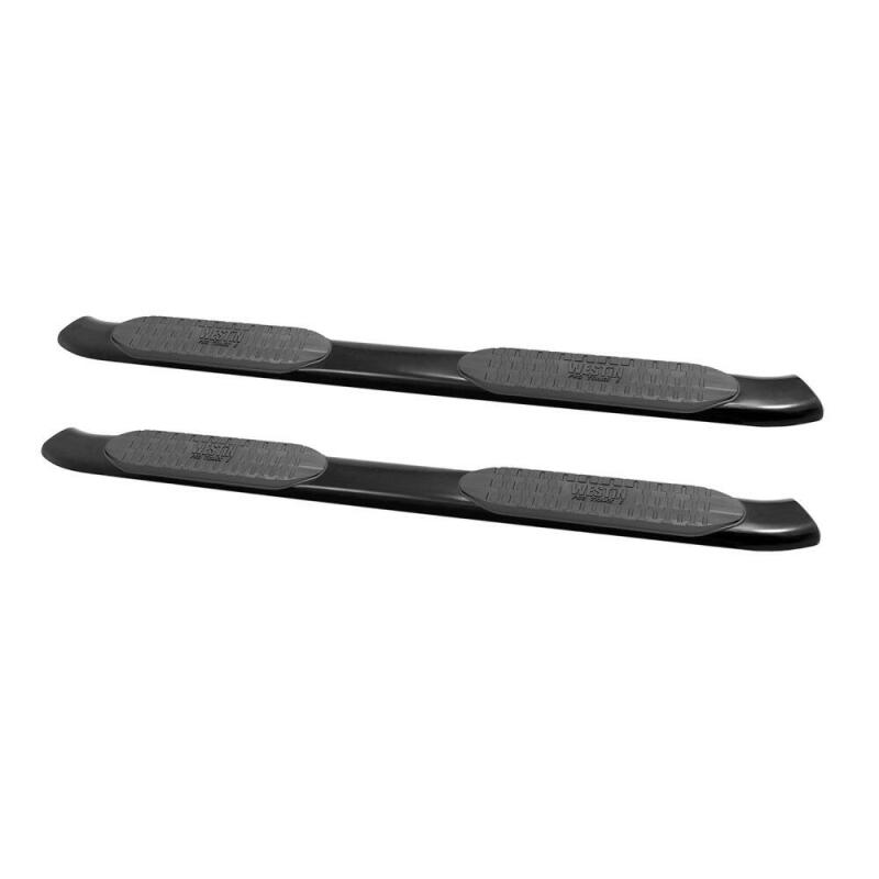 Westin 2014-2018 Chevy Silverado 1500 Crew Cab PRO TRAXX 5 Oval Nerf Step Bars - Black Nerf Bars Westin