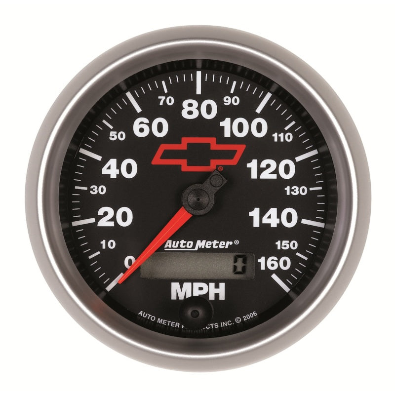 Autometer Speedometer 3-3/8in, 0-160 MPH, Elec. Programmable - Bowtie Black Gauges AutoMeter