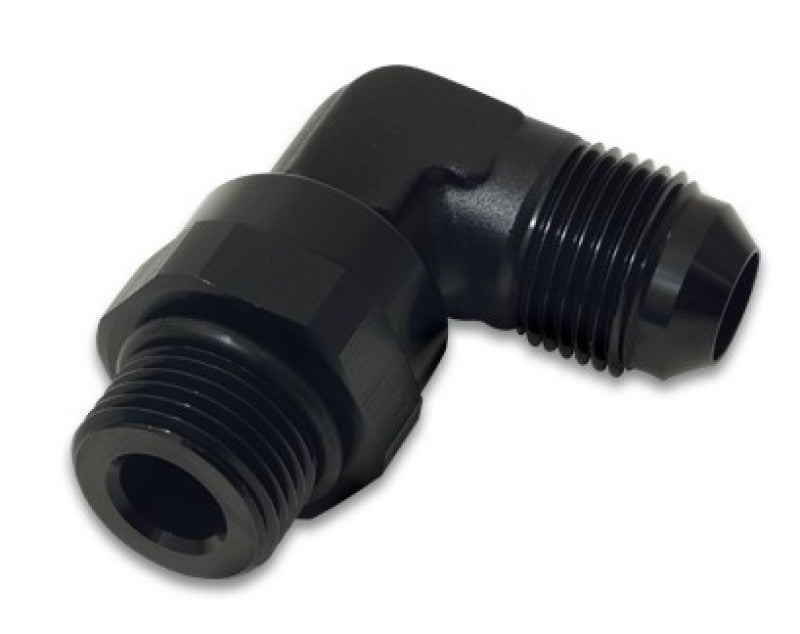 Vibrant -10AN Male Flare to Male -8 ORB Swivel 90 Degree Adapter - Anodized Black Fittings Vibrant
