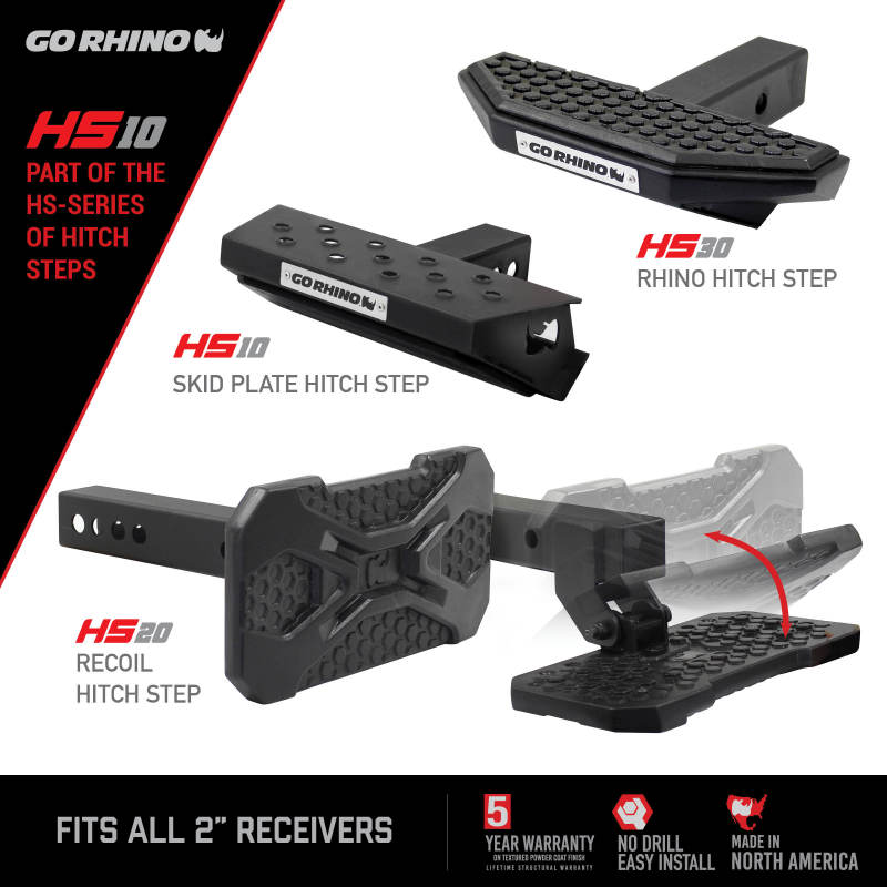 Go Rhino HS-10 Hitch Skid Step Hitch Accessories Go Rhino