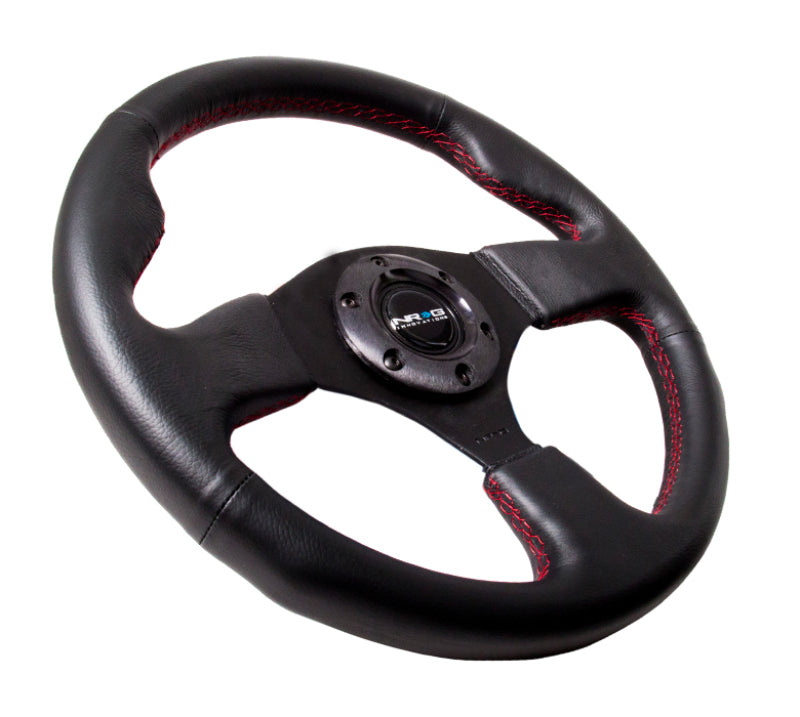 NRG Reinforced Steering Wheel (320mm) Leather w/Red Stitch Steering Wheels NRG