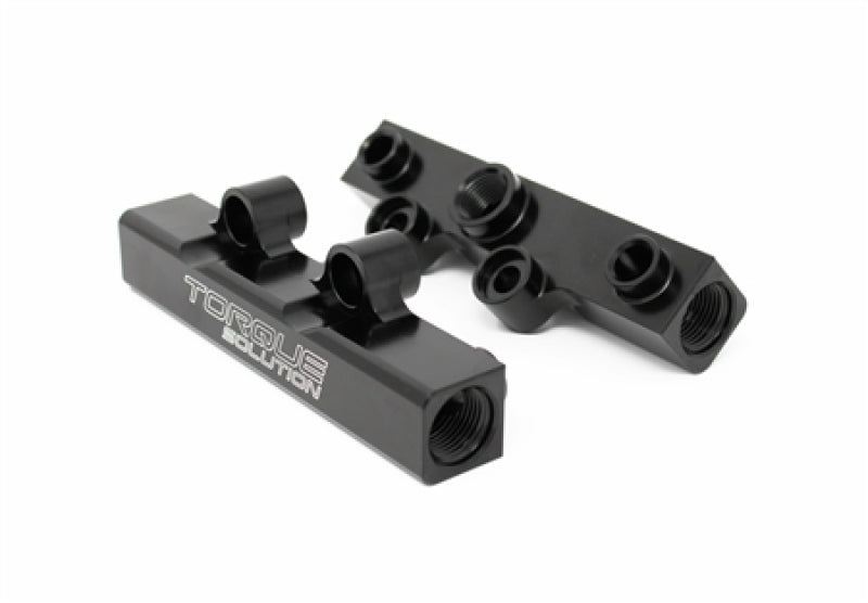 Torque Solution Top Feed Fuel Rails: 02-14 Subaru WRX / 07-18 STI - Black Fuel Rails Torque Solution