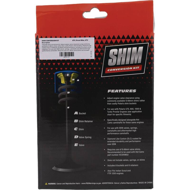 Hot Cams 19-20 FTR 1200 Rally LE/2019 FTR 1200 S Shim Conversion Kit Valves Hot Cams