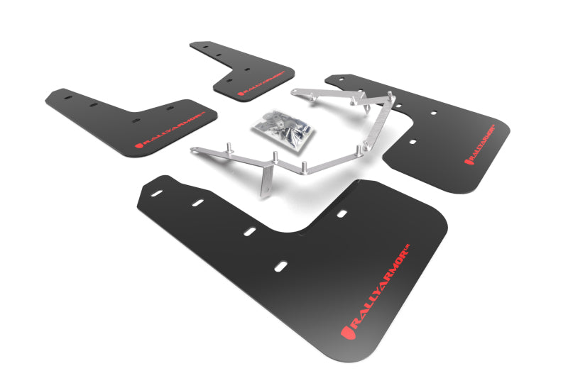 Rally Armor 17-21 Honda Civic EX/EX-L/LX (Hatchback) Black UR Mud Flap Red Logo Mud Flaps Rally Armor