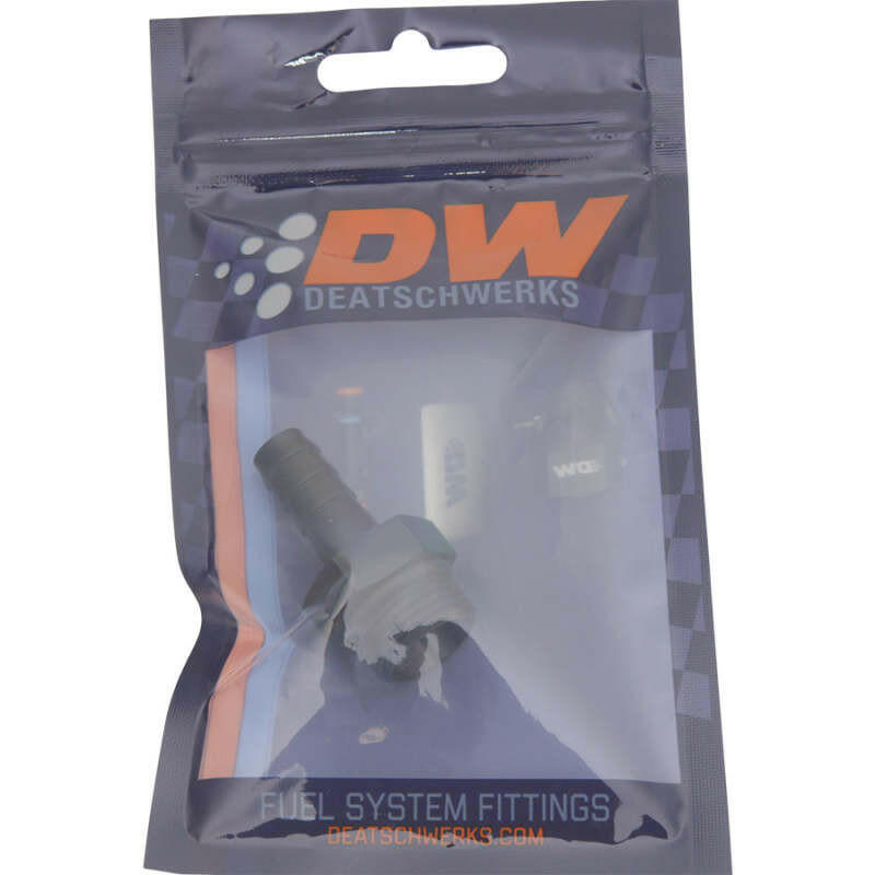 DeatschWerks 8AN ORB Male to 3/8in Male Triple Barb Fitting (Incl O-Ring) - Anodized Matte Black Fittings DeatschWerks