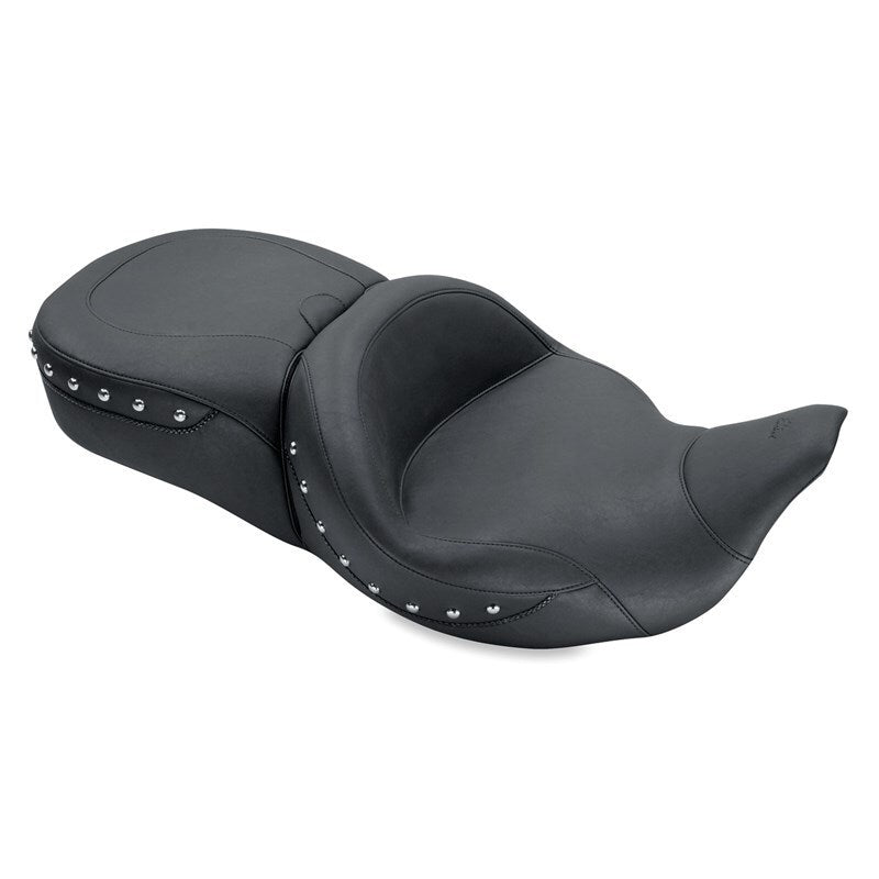 Mustang 08-21 Harley Electra Glide,Rd Glide,Rd King,Str Glide Super Touring 1PC Seat w/Studs - Black One-Piece Motorcycle Seats Mustang Motorcycle