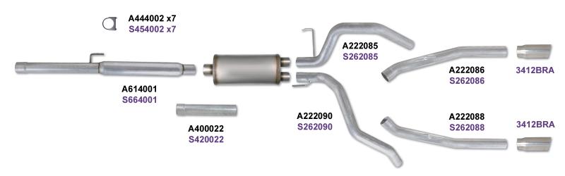 Diamond Eye KIT 3in Catback DUAL AL: DODGE 1500 2009-12 HEMI Catback Diamond Eye Performance