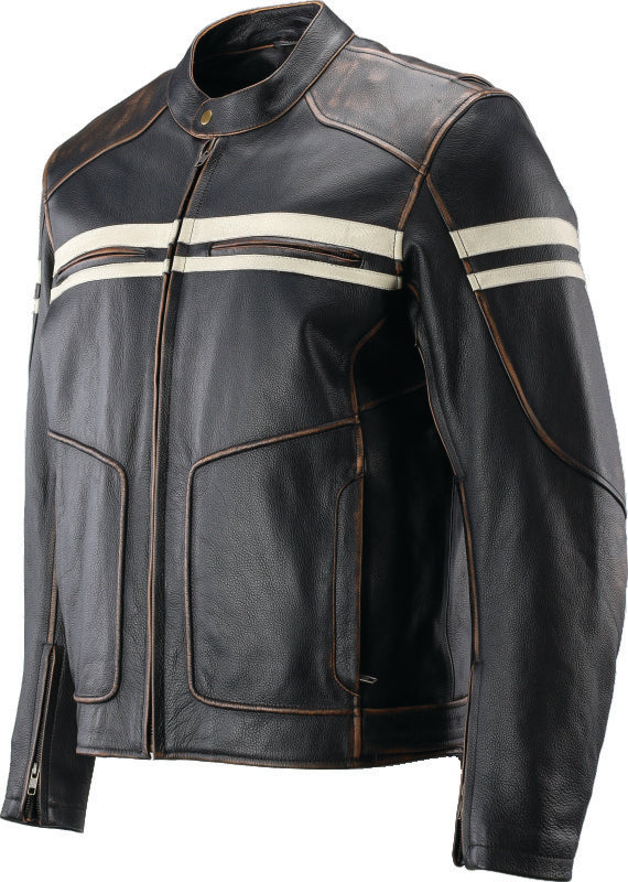 Kuryakyn Leather By River Road Hoodlum Vintage Leather Jacket Black - Small Jackets - Leather Kuryakyn
