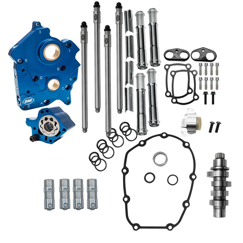 S&S Cycle 24-26 Water Cooled M8 Models Chain Drive HPT542 Cam Chest Kit w/ Chrome Pushrod Tubes Cam Gears S&S Cycle