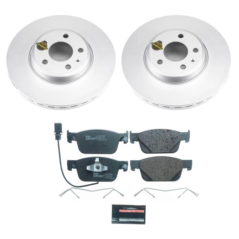 Power Stop 17-19 Audi A4 Front Euro-Stop Brake Kit Brake Kits - OE PowerStop