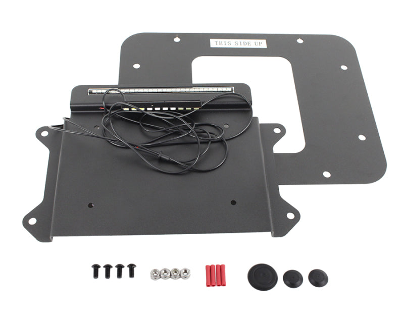 Kentrol 07-09 Jeep Wrangler JK BackSide License Plate Mount with LEDs - Textured Black License Plates Kentrol