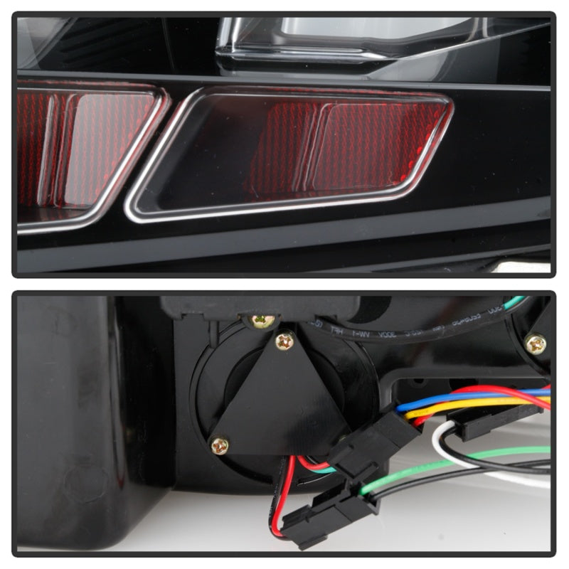 Spyder 10-12 Ford Mustang - Light Bar Seq. Turn Signal LED Tail Lights - Black - ALT-YD-FM10-LED-BK Tail Lights SPYDER