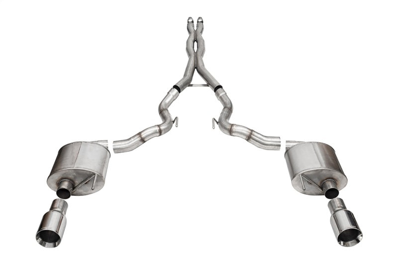 Corsa 24-25 Ford Mustang GT Xtreme 3in Cat-Back Dual Rear Exhaust w/4.5in Straight-Cut Polish Tips Catback CORSA Performance