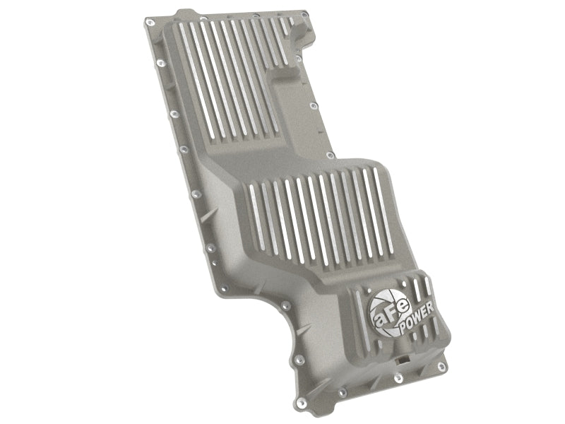 aFe 20-25 GM Trucks Engine Oil Pan - Raw w/ Machined Fins Diff Covers aFe