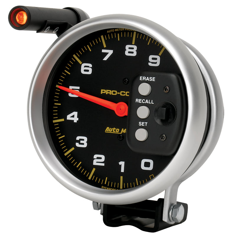 AutoMeter Gauge Tach 5in. 9K RPM Pedestal W/ Quick Lite & Peak Memory Pro-Comp Gauges AutoMeter
