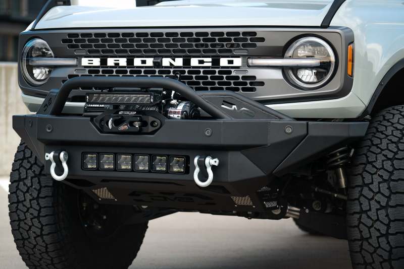 DV8 Offroad 2021+ Ford Bronco Modular Front Bumper Winch Capable w/ Auxiliary Light Mounts Bumpers - Steel DV8 Offroad
