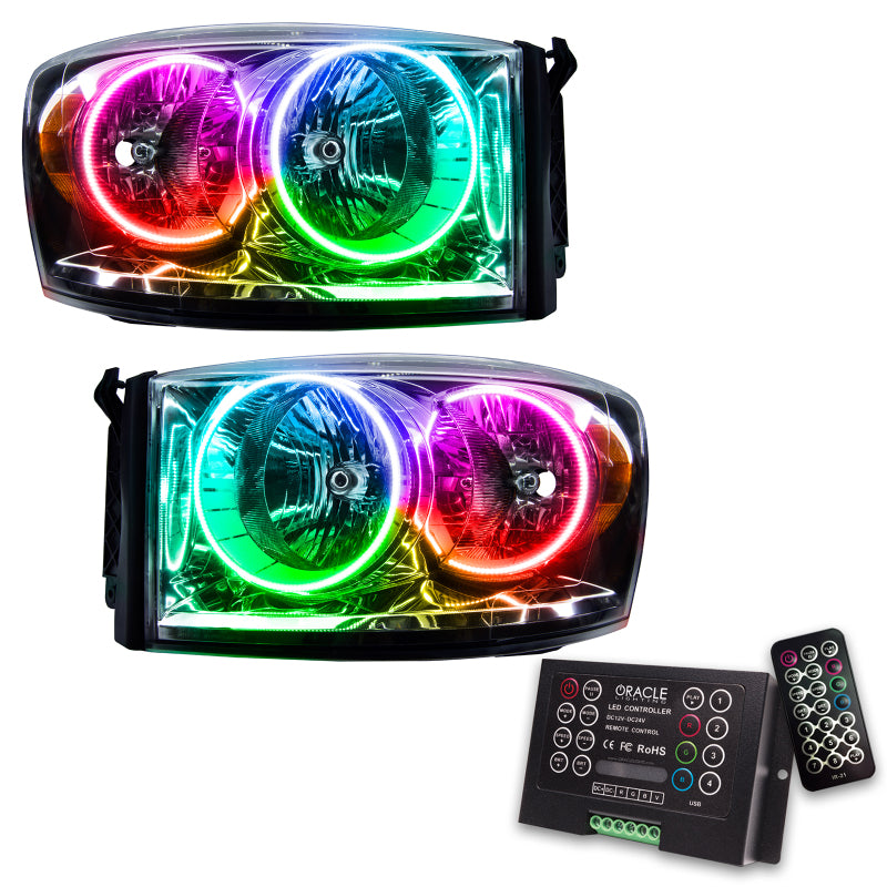 Oracle 07-08 Dodge Ram SMD HL - ColorSHIFT w/ 2.0 Controller Headlights ORACLE Lighting