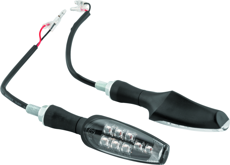 BikeMaster 8 Led Turn Signals Pair - Black Sidemarkers & Indicators BikeMaster