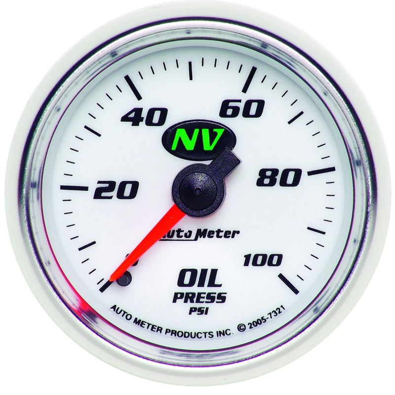 Autometer NV 52mm 0-100 PSI Oil Pressure Mechanical Gauge Gauges AutoMeter