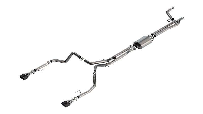 Borla 24-25 Chevy Silverado 1500 (6.2L V8) S-Type Cat Back - 3.5in Carbon Fiber Black Anodized Tips Catback Borla
