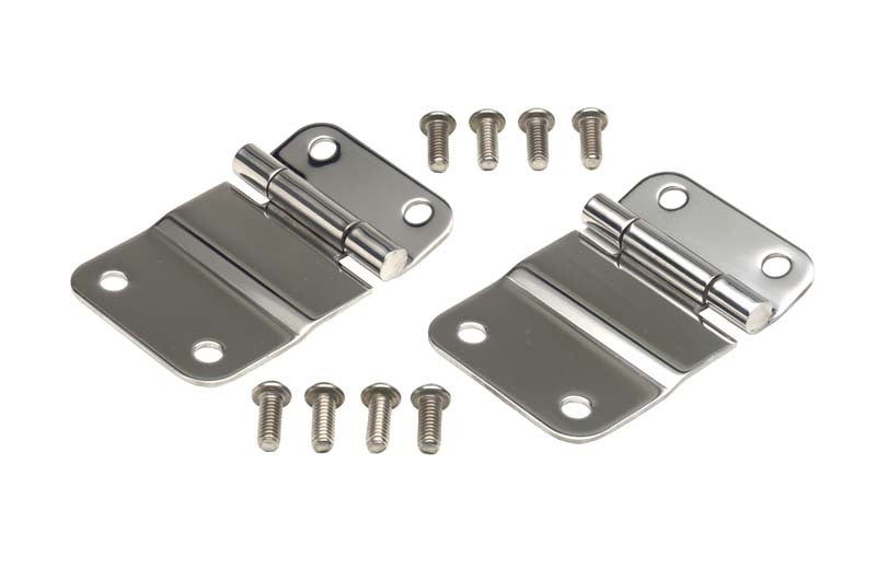 Kentrol 76-86 Jeep CJ7 Tailgate Hinge Pair - Polished Silver Tailgate Accessories Kentrol