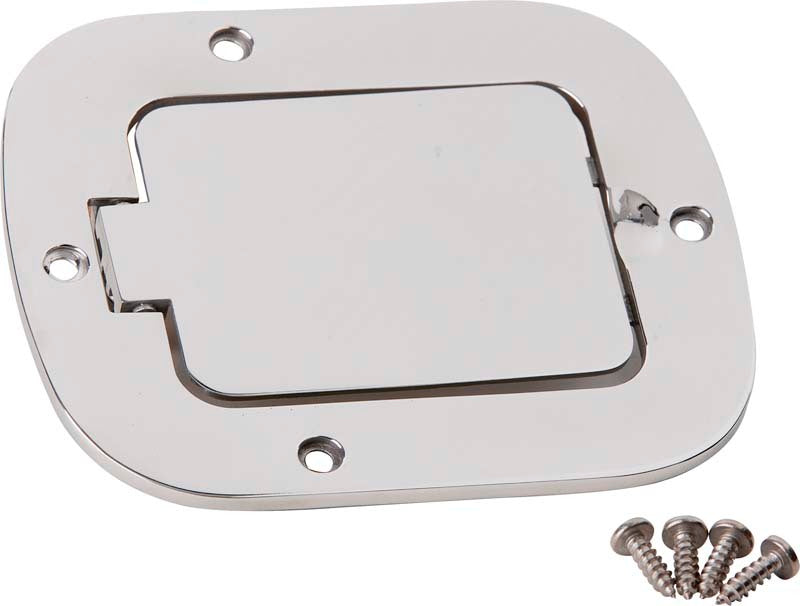Kentrol 77-95 Jeep CJ/Wrangler YJ Billet Style Gas Hatch - Polished Silver Fuel Caps Kentrol