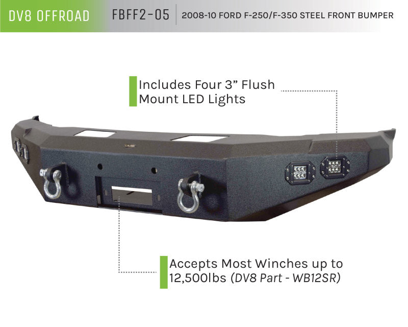 DV8 Offroad 08-10 Ford F-250/F-350 Front Bumper Bumpers - Steel DV8 Offroad