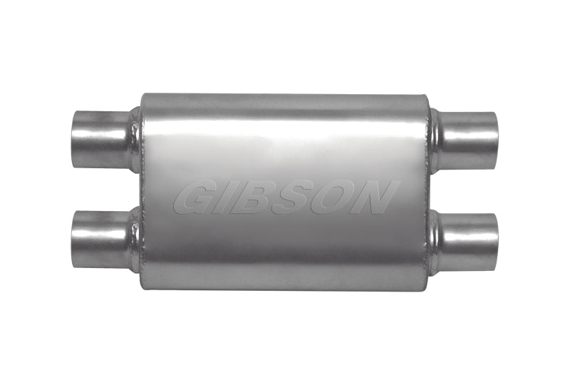 Gibson MWA Superflow Dual/Dual Oval Muffler - 4x9x14in/3in Inlet/3in Outlet - Stainless Muffler Gibson