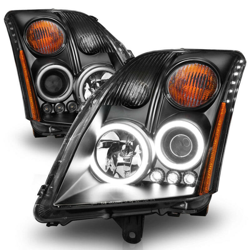 ANZO 2007-2012 Nissan Sentra Projector Headlights Black Headlights ANZO
