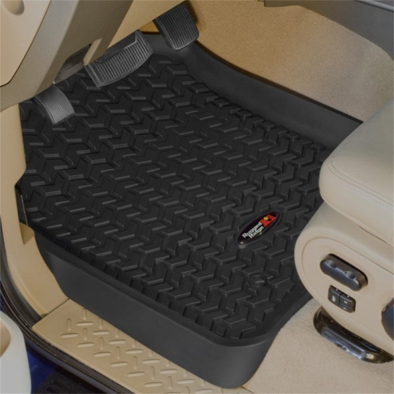 Rugged Ridge Floor Liner Front Black 2012-2016 Ford F-250 / F-350 Regular / Extended Floor Mats - Rubber Rugged Ridge